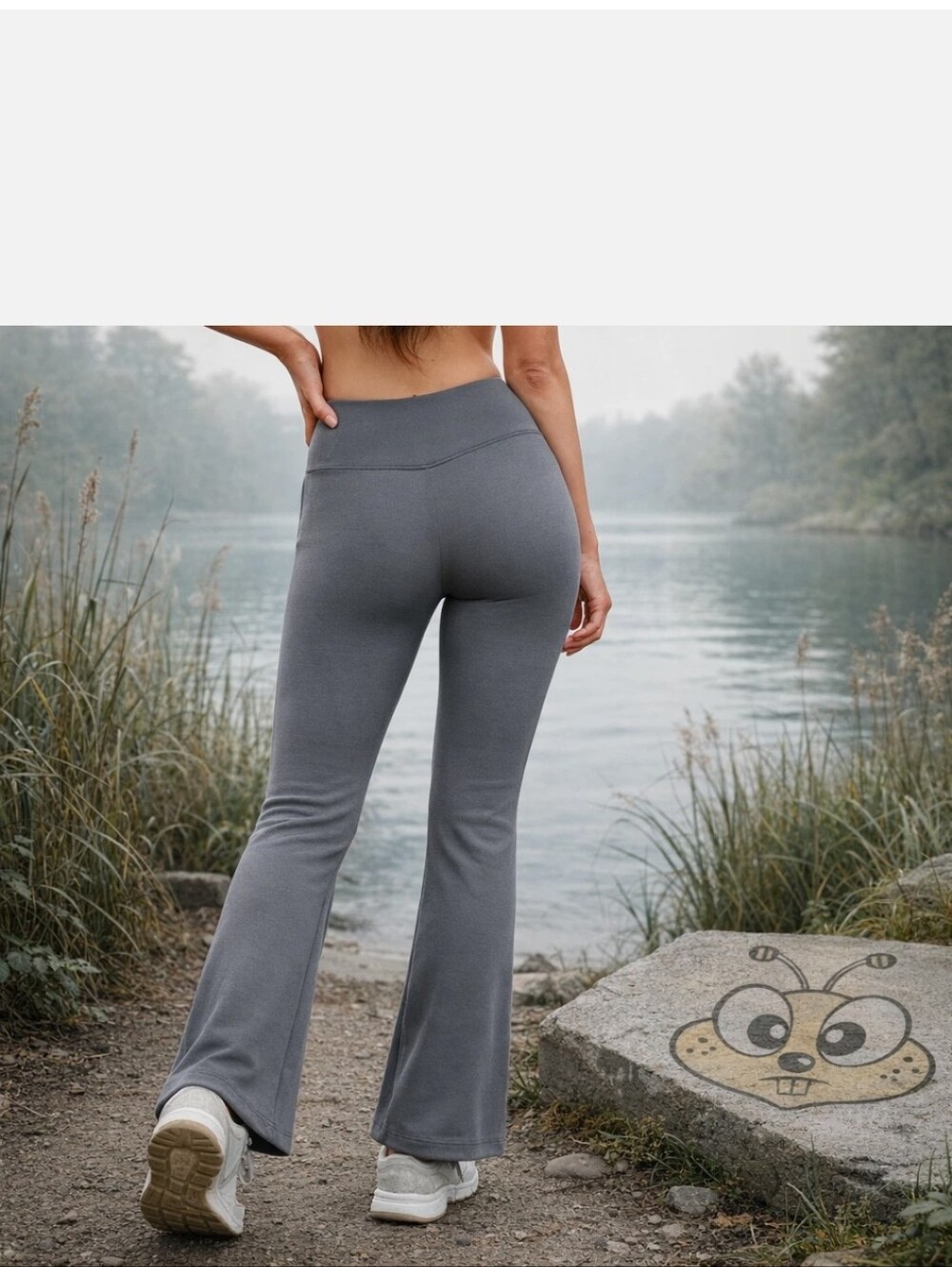 NWOT 2 Pairs of Zenana High Waist Flare Yoga Pants Brown and Olive. 2X - Picture 3 of 3